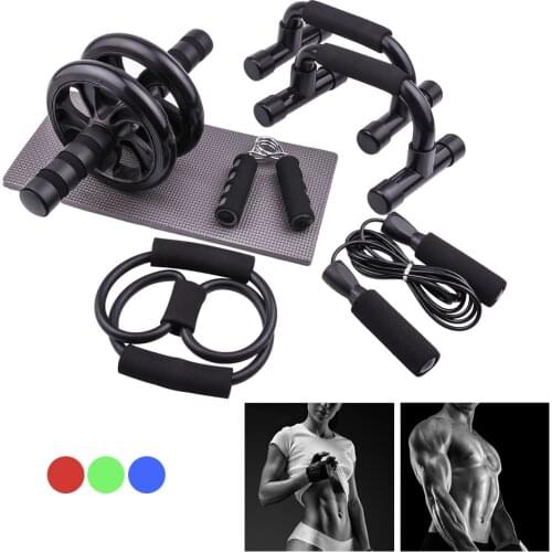 Abdominal Wheel Ab Roller Resistance Bands Push Up Stand Bar Jump Rope Grip Strength Exercise Home Gym Fitness Muscle Trainer