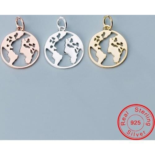 UQBing 2019 New Hollow Round Circle Real 925 Sterling Silver Charms DIY Jewelry Findings Wholesale