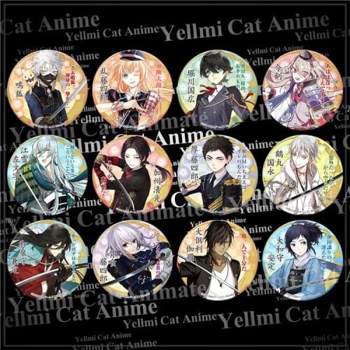 1pc 58mm Touken Ranbu Online Sword Boys Online Yagen Toushirou Toshiro Badges Brooch Round Pins