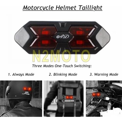 1pcs Enduo Motocross Helmet Night Light Strip Safety Signal Warning Light Universal LED Motorcycle Locomotive Helmet Taillight