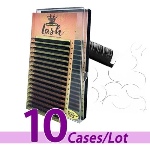10case/lot MASSCAKU handmade matte black lash extension trays c/d private label 0.07 classic colored cashmere eyelash extension