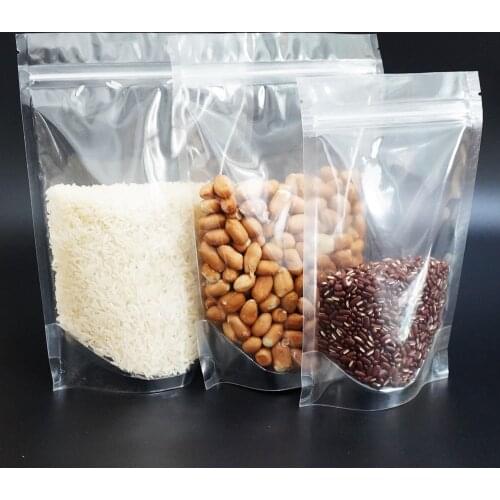 14*20cm,100pcs X Stand up high Transparency ZipLock Bags - All Clear Reusable plastic pouches zipper grip seal food packaging