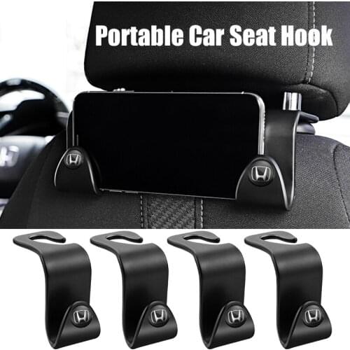 2/4Pcs Portable Car Seat Back Hook Holder Hanger Bag Cloth Interior Accessories For Honda CRV Jazz Accord Civic Fit Odyssey City