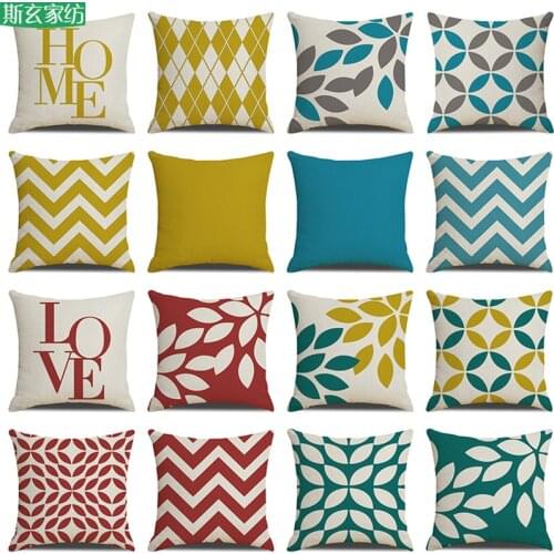 2021 popular home linen pillow case cross border digital printing geometry pillow cushion pillow case 45*45cm