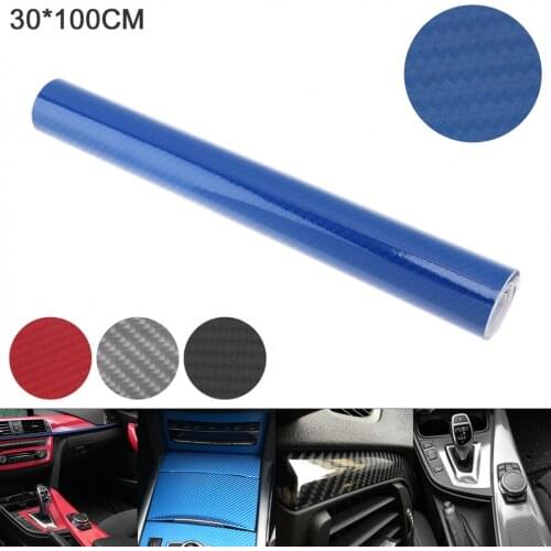 4 Colors 30x100cm PVC 6D Carbon Fiber High Bright Automobile Repacking Sticker Fit for Car/Motorcycle/Electronic Product/Home