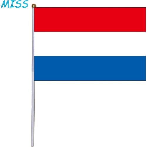 5/10/20PCS Hand flags with Pole 14*21CM Luxembourg Cyprus Malta Latvia Lithuania Romania Ireland Netherlands Slovakia Slovenia
