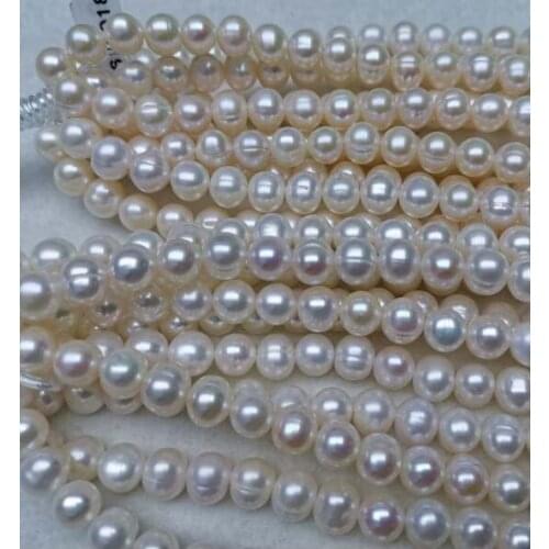 Lots 10strands near 9mm white potato freshwater cultured pearl