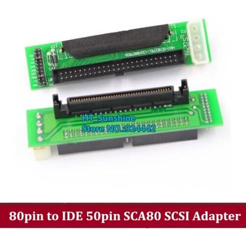 Free Shipping 80 pin SCSI Hard Disk Adapter card 80 pin 80pin to IDE 50pin converter adapter SCA80 SCSI