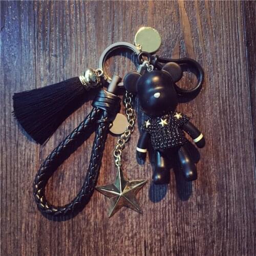 Bomgom Cartoon Popobe Gloomy Bear Teddy Bear Cute Keychain Car Key Holder Bag Charm Holder Metal Key Chain Key Ring Pendant F76