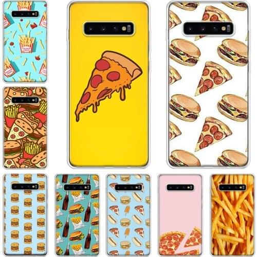 Cute food french fries burger pizza Phone Case For Samsung Galaxy A71 A70 A51 A50 A41 A40 A30 A21 A10 A01 A90 A20S A20E A10S M30