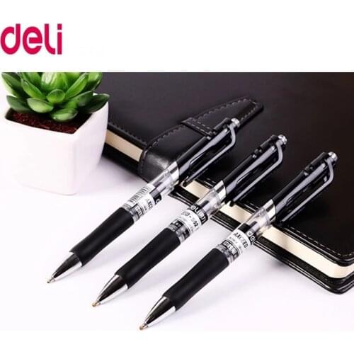 Deli 3PCS Gel pen 3 Pcs 0.7mm Office supplies Stationery gel pens for students writing Black High quality gel pen refills