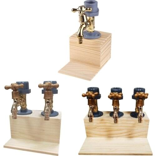 Wooden Base Wine Dispenser Single/Double/Three Faucet Whiskey Decanter Liquor Alcohol Whiskey Wood Dispenser Faucet for Fathers