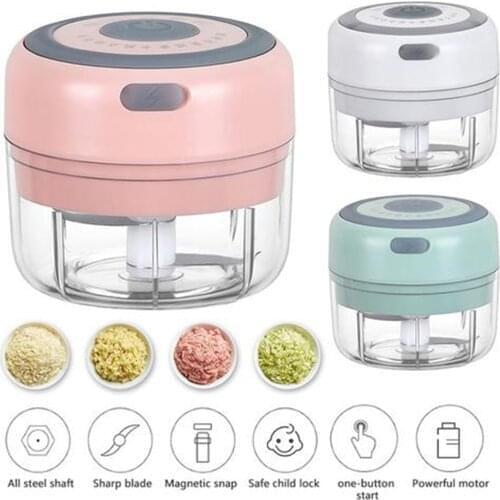 Electric Mini Food Garlic Vegetable Chopper Grinder Crusher Press for Nut Meat Fruit Rechargeable Onion Multi-function Processor