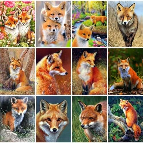 EverShine Diamond Painting Fox Diamond Embroidery Animals Cross Stitch Rhinestone Art Mosaic Kits Handmade Hobby Gift Home Decor