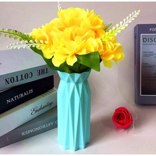 Geometric Origami Vase Flower Arrangement Pot Container Home Office Table Decor Vase Ornament Imitation Ceramic Flower Vase