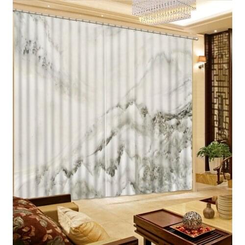 Customized size Luxury Blackout 3D Window Curtains For Living Room marble curtains Blackout curtain