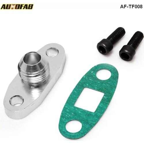 Turbo Oil DRAIN OUTLET Flange Gasket Adapter Kit 10AN 10 AN Fitting T3 T4 AF-TF008