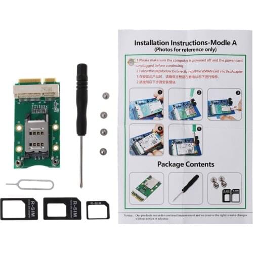Mini PCI-E Adapter with SIM Card Slot for 3G/4G WWAN LTE GPS Card Mini PCI-e Adapter