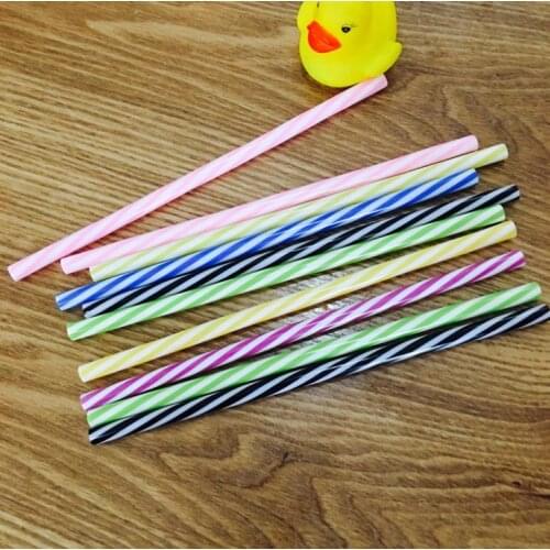 Reusable Plastic Straws Colorful Plastic Stripe Drinking Straws for Jar Cups Family or Party Use Drink Straw SN67