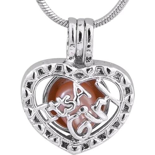 Fashion plated silver heart shape girl cage pendant crystal zircon elegant high quality Crystal P173