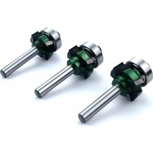 1/4" shank four teeth trimming knife woodworking milling cutter with bearing wood router edge trimmer trimming bit trimmer blade