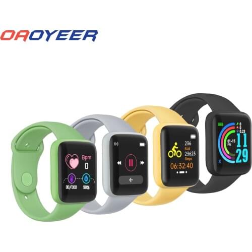 Updated D20/y68 Smartwatch Macaron Colors Sport Smart Watch Put Photo Sleep Fitness Tracker Message Reminder 1.44 inch