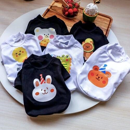Two Legs Dog Clothes Cheap Cat Base T Shirt Cute Printing Spring Summer Pet Clothing For Small Dog Yorkshire Breathable Dog Coat