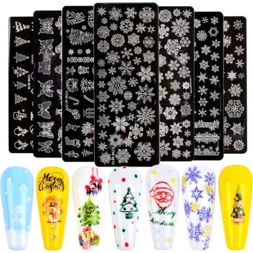 1 PC Flower Nail Stamping Plates Line Pictures Nail Art Plate Stainless Steel Design Stamp Template for Printing Stencil Tools