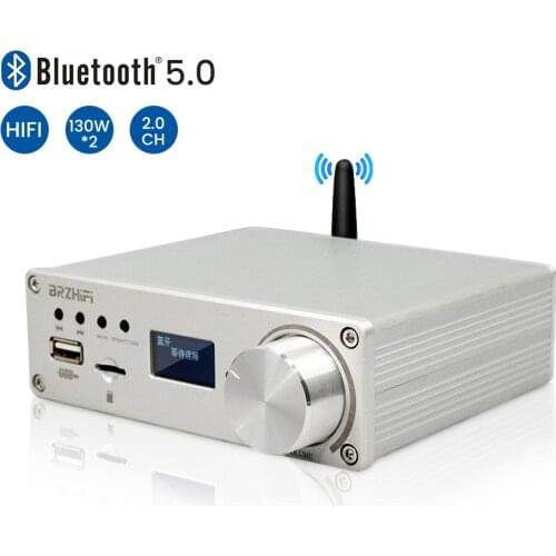 BRZHIFI TPA3250 Bluetooth 5.0 HiFi Lossless Player Digital Power Amplifier Remote Control 130W × 2 U Disk/TF Card For Home