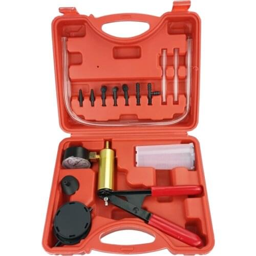 NthPower Hand Held DIY Brake Fluid Bleeder Tools Vacuum Pistol Pump Tester Kit Aluminum Pump Body Pressure Vacuum Gauge For Car