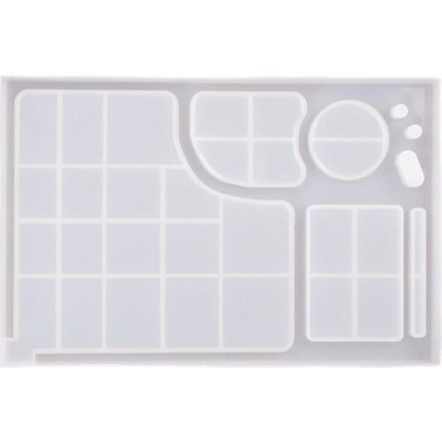 DIY Crystal Epoxy Resin Mold Makeup Pan Silicone Mold for Resin, Home Decoration