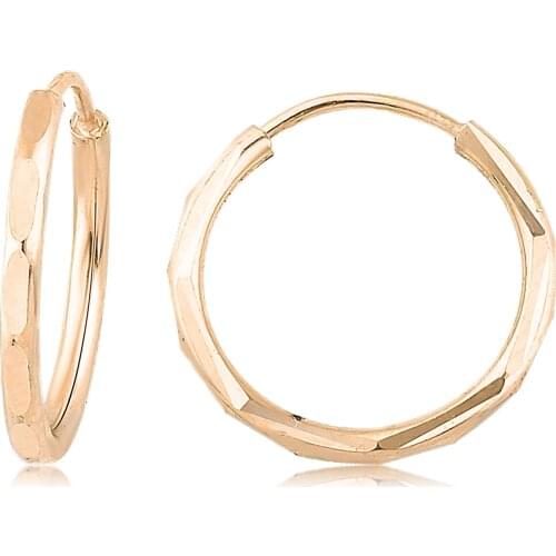 14k Pen Hoop Earrings Rose (2. Model 1. Size) W4E35018