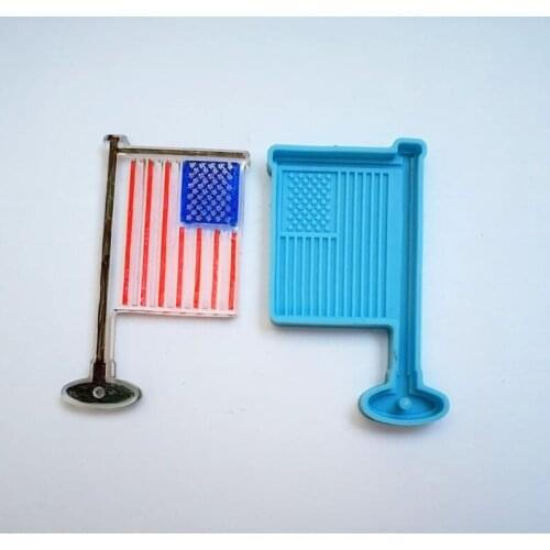 US Independence Day Flag Keychain Silicone Epoxy Mold DIY Keychain Pendant Jewelry Crafting Mould for Valentine Gift