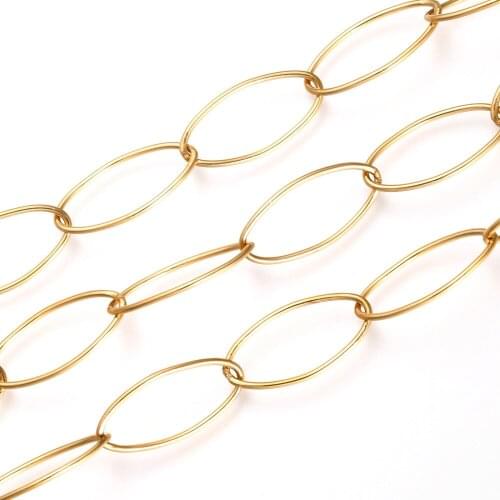 About 5m/roll 304 Stainless Steel Paperclip Chains Soldered Drawn Elongated Cable Chains for jewelry making Accessories