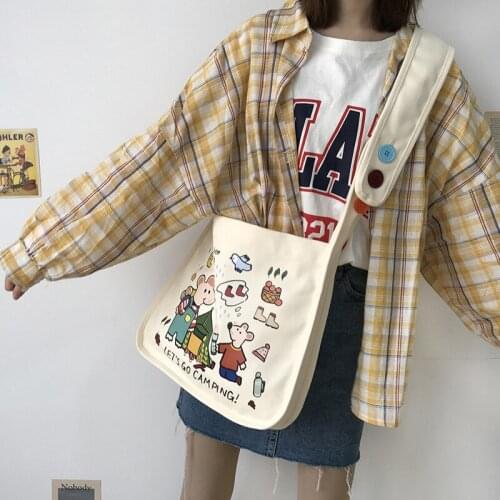 NEW Fashion Shoulder Bag For Women Cotton Canvas Handbag Casual Tote Female Eco Crossbody Bag Ladies Vintage Messenger Bag