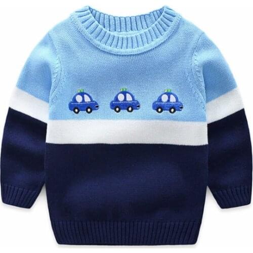Boys' crew neck sweaters childrens knits are all cotton