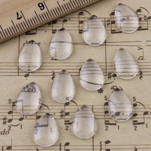13x18mm Thickness:4mm Drop Flat Back Clear Glass Cabochon Dome Cameo Jewelry Finding 20pcs/lot (K02933)