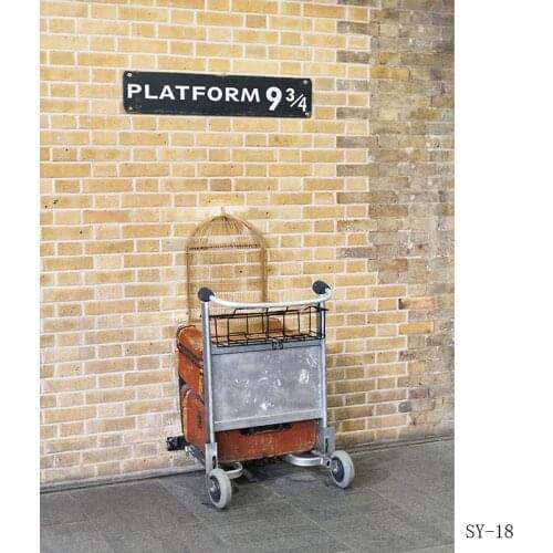 Vinyl Custom Heaven Brick Wall Photography Backdrop Platform 9 3/4 railway Station Photo Studio Background SS-25
