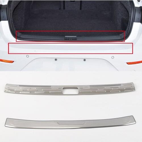 For VW Volkswagen Arteon 2017 2018 2019 Stainless Steel Inner+Outer Rear Bumper Protector Guard Plate Trim 2pcs Car Styling