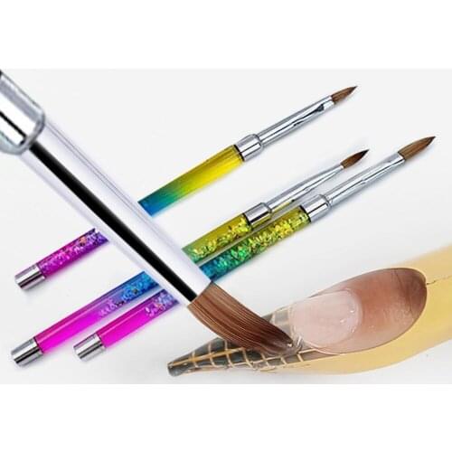1pcs Liquid Pen 100% Nylon Acrylic Nail Brush Acrylic Powder Manicure Pedicure for Nails Round Nail Art