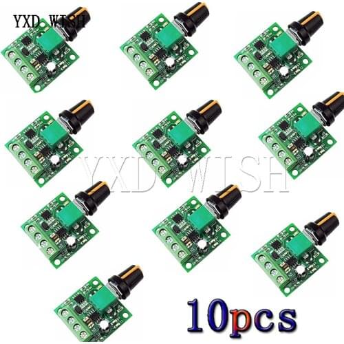 10pcs Mini DC Motor PWM Speed Controller Module 1.8V 3V 5V 6V 12VDC 2A DC Motor Speed Regulator Control Adjust Governor Switch