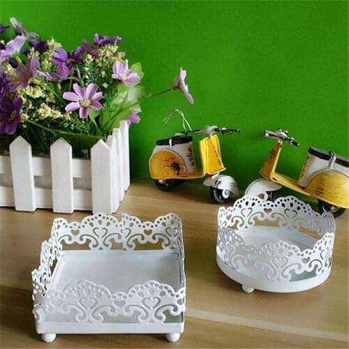 2PCS/SET White Lace Cupcake Stands Kids Birthday Cake Plates Baking Bread Tools for Wedding Decorating