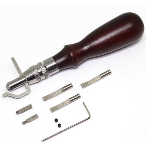 7 in 1 Multipurpose Leather Craft Tool Sew&Crease Leather Edge Beveler Tool Set