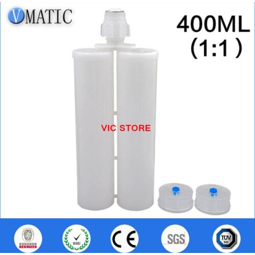 Free Shipping Two Component Cartridge 1:1 For 400ml/cc Dispensing Dispenser Gun Cartridge With Static Mixer