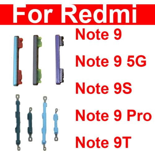 Power Volume Side Button For Xiaomi Redmi Note 9 5G 9S Note 9 Pro Note 10 Pro Volume Button Power ON / OFF Sidekey Repair Parts