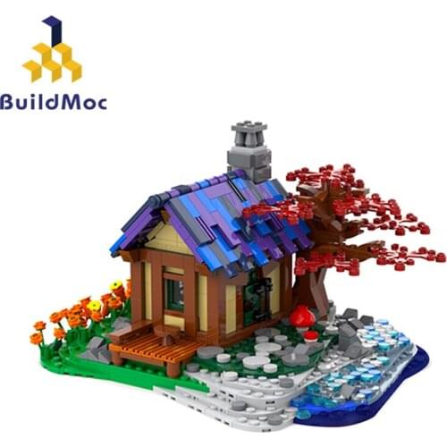 Buildmoc Creator City Home House Seaside Cottage Island Villa Apartment Building Blocks Idea Architecture Hut Toys For Children