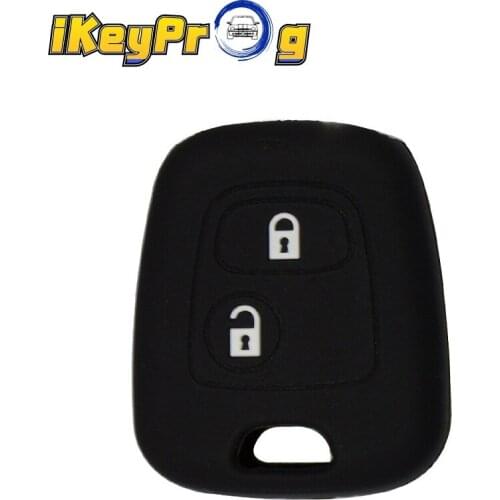 Car Key Cover Holder for Peugeot 206 307 207 408 For Citroen C2 C3 C4 Soft Rubber 2 Button Key Fob Case Shell Hot Silicone