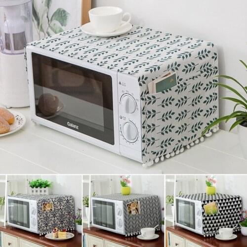 Microwave Cover Home Kitchen Fish Oven Dust Proof Cover Geometric Printed Electric Oven Protector Towel Kitchen Accessories