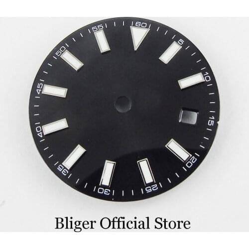 Black Sterile 29.2mm Watch Dial With Date Window Fit MIYOTA Automatic Movement