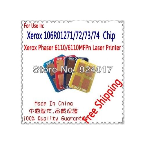 Toner Chip For Xerox Phaser 6110 6110B 6110N 6110MFP Color Printer,For Xerox 106R01271 106R01272 106R01273 106R01274 Toner Chip